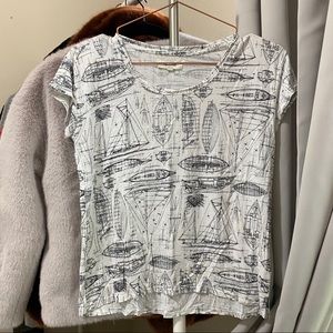 White Madewell Top with design.